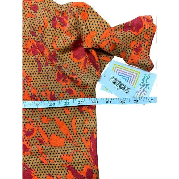 LulaRoe Irma Women's Orange Floral Top - Picture 5 of 6
